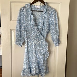 Rixo for Target Blue Floral Wrap Dress